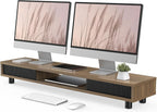 fenge dual monitor stand with storage, desk shelf, main product view
