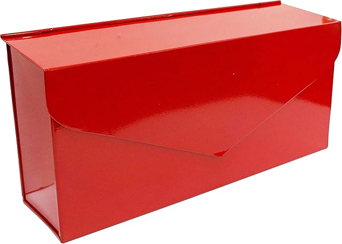 NACH Red Envelope Wall Mount Mailbox, Rust Resistant Metal Mailbox, Mailboxes by NACH