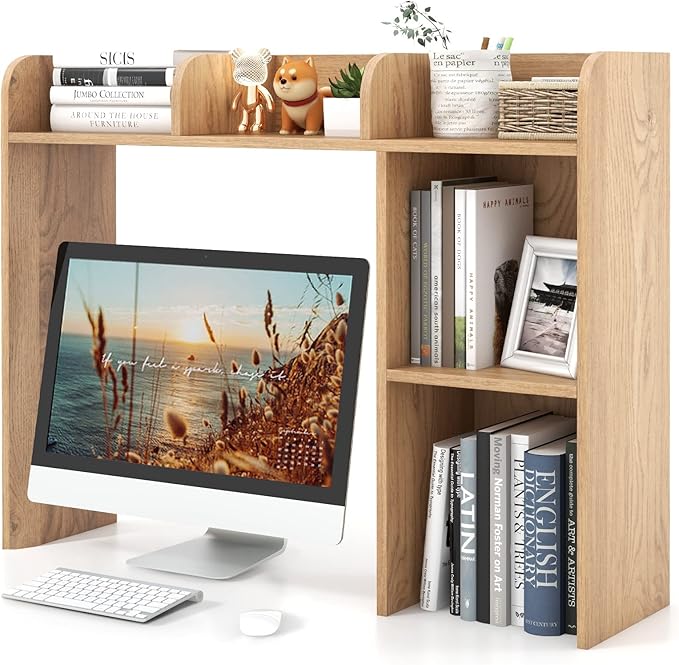 Tangkula Desktop Bookshelf, Countertop Storage Hutch by TANGKULA