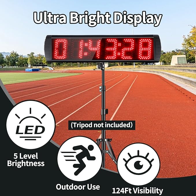 5 Inch 6-Digit LED Race Timer, Running Event Gym Timer - Image 4