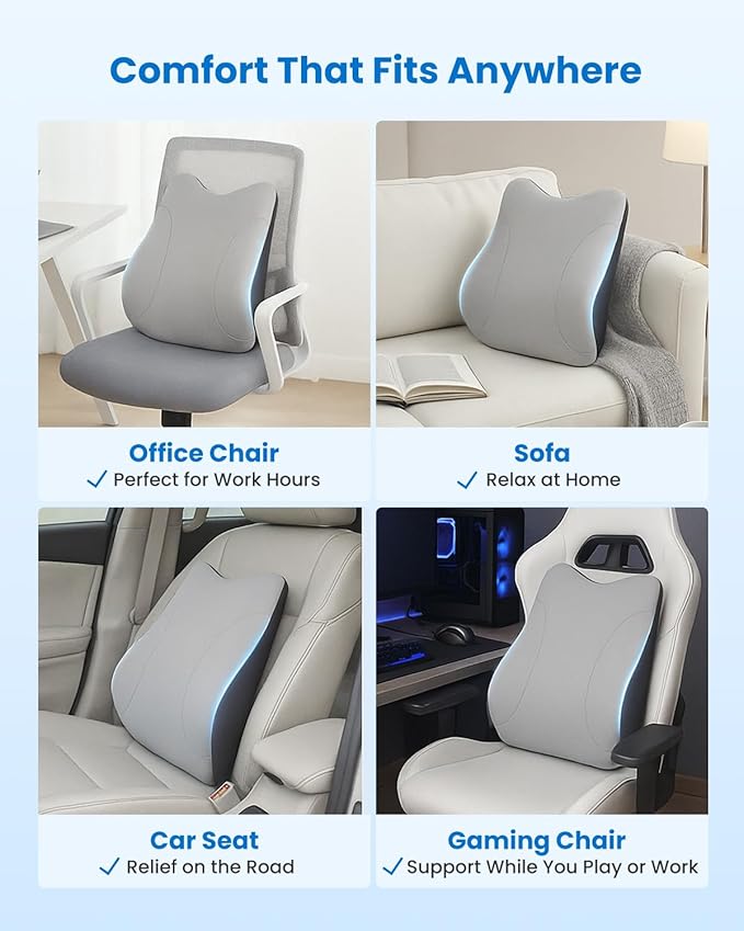 COMFIER Lumbar Support Pillow for Office Chair, Heated Back Support Pillow - Image 6
