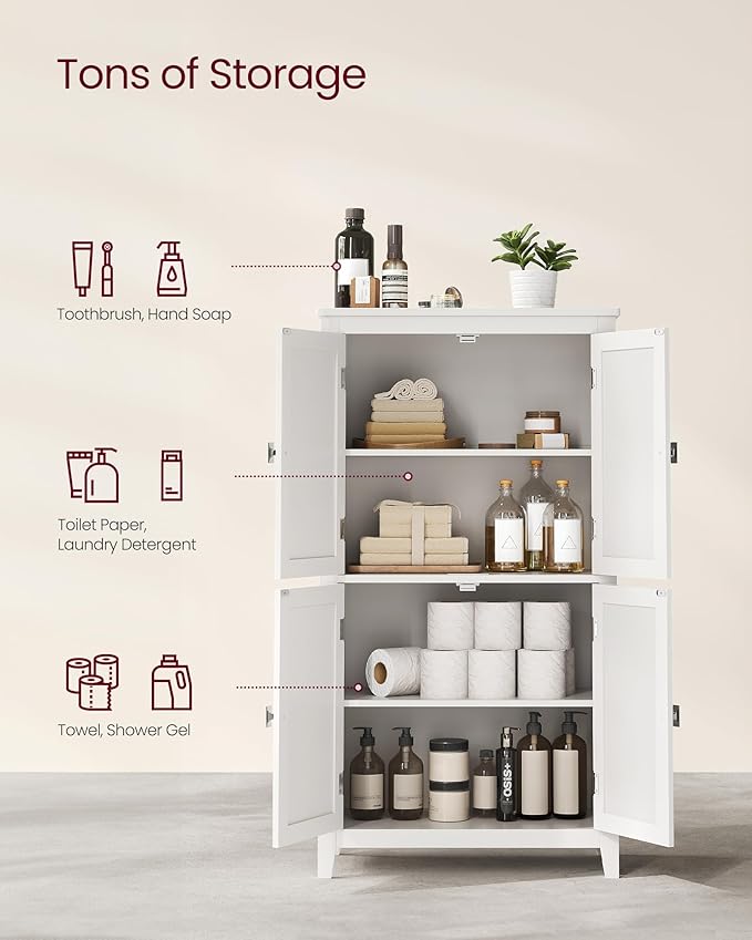 VASAGLE Floor Storage Cabinet, Freestanding Storage Unit - Image 5