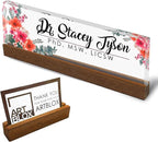 Artblox Personalized Office Desk Name Plate and Business Card Holder | Clear by Artblox