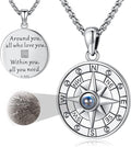 Compass Necklace for Women Men 925 Sterling Silver Pendant Urn Necklaces for by Eusense