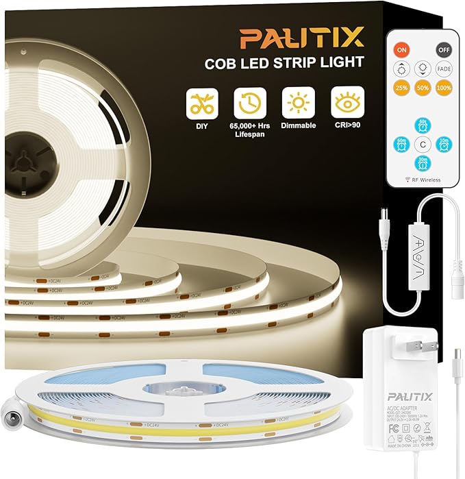 PAUTIX COB LED Strip Lights, UL Listed Dotless LED Lights by PAUTIX
