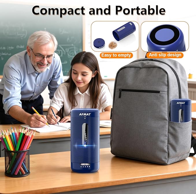AFMAT Electric Pencil Sharpener, Fully Automatic Pencil Sharpener, Auto in & Out - Image 7
