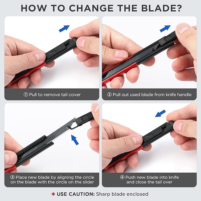 WORKPRO Premium Utility Knife Retractable Snap-off Blade, Heavy Duty Aluminum - Image 6