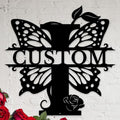 Personalized Custom Letter Name metal Signs, Custom Black Letter Monogram Wall by Casebrick