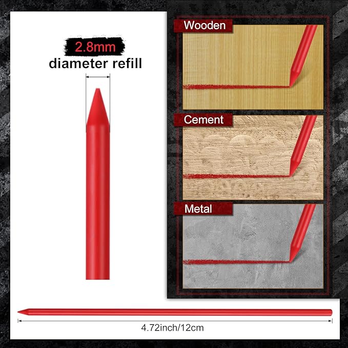 Zhehao 120 Pieces 2.8 mm Carpenter Pencils Lead Refills HB Refill - Image 2