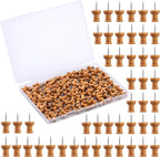 150 Pcs Push Pins for Cork Board, Decorative Thumb Tacks Wooden Push Pins Head by Imzay