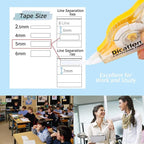 Dicatlon White Correction Tape 12 Pack, Easy Use Roller Applicator, Instant Dry - Image 7