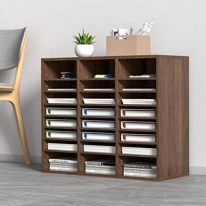 VEVOR 24-Compartment Office Mailbox, Adjustable Shelves, Wood Literature Sorter by VEVOR