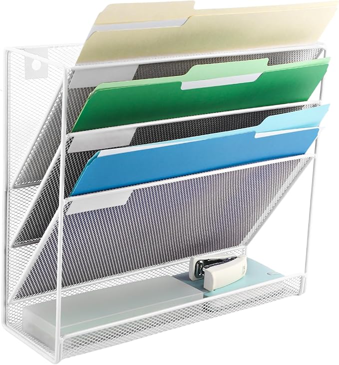 EASEPRES Desk File Organizer Mesh 4-Tier, Hanging Wall Mount Document - Image 7