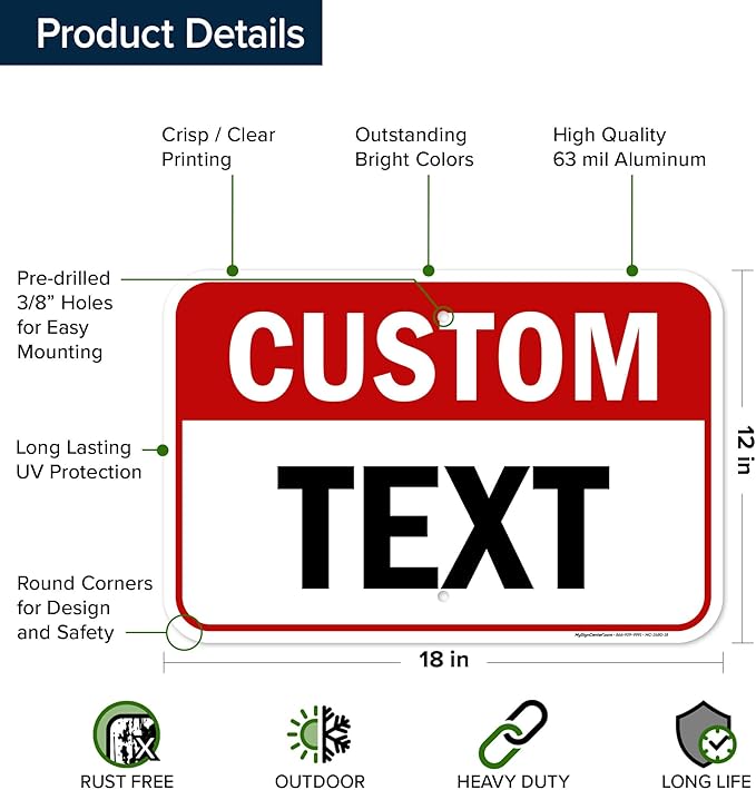 Custom Sign, Custom Sign for Business, Indoor/Outdoor use. 12x18 Inches - Image 6