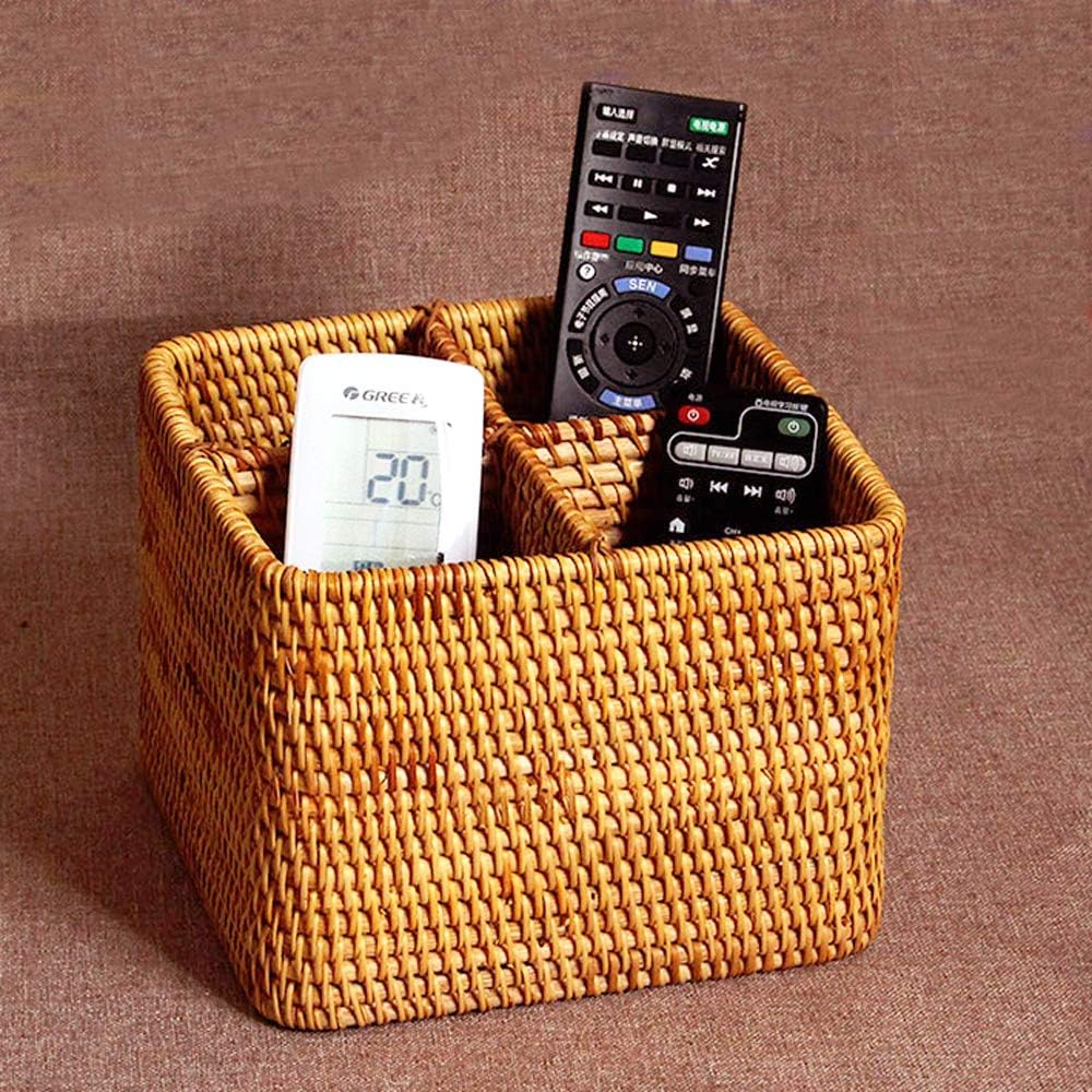 i-lan Natural Rattan 4 Compartments Cooking Utensil Silverware Organizer Hold...