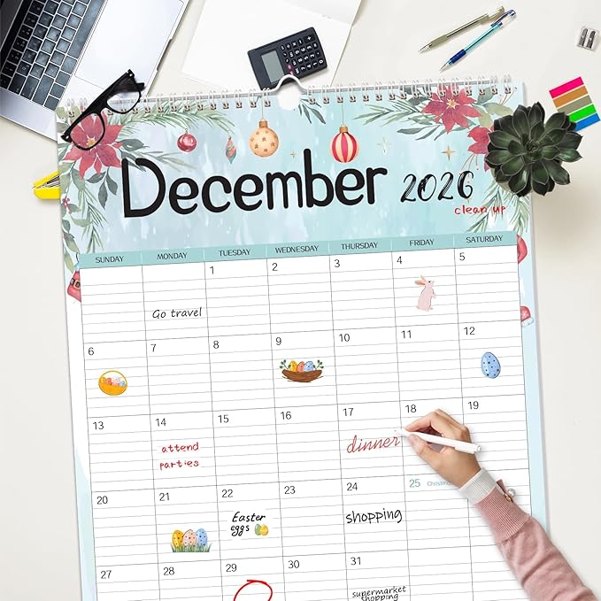 GuassLee Extra Large Wall Calendar 2026, 24-Month Aesthetic Large Calendar Jan. - Image 6