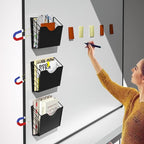 3 Pockets Magnetic File Holder for File Cabinets, Refrigerator, Magnetic Paper - Image 2