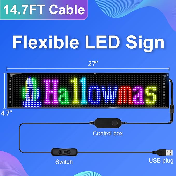 Programmable LED Sign, Scrolling Flexible Advertising Digital Signs, LED Car - Image 5
