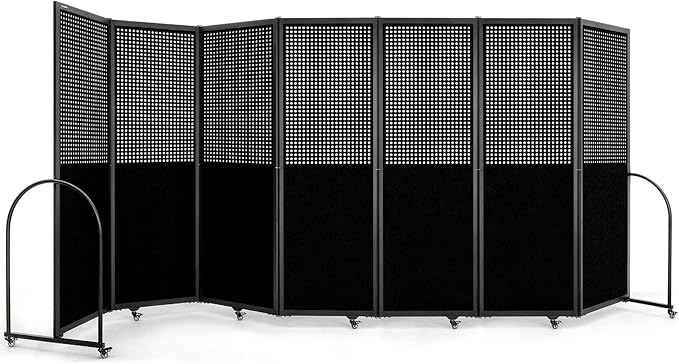 Folding Room Partition, Freestanding Privacy Divider, Portable Office Divider by StrongBird