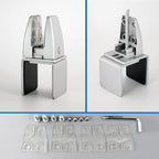 Aluminum Vertical Clamp Partition Board Acrylic Desk Divider Support Clamp - Image 4
