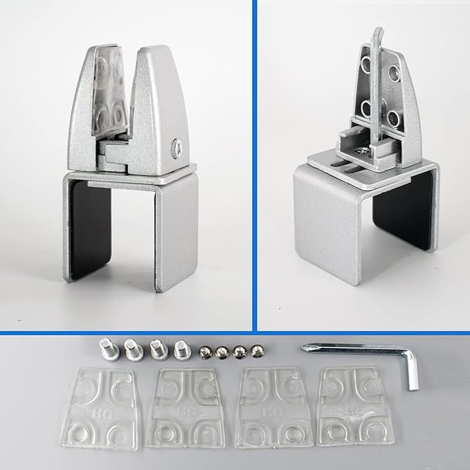 Aluminum Vertical Clamp Partition Board Acrylic Desk Divider Support Clamp - Image 4