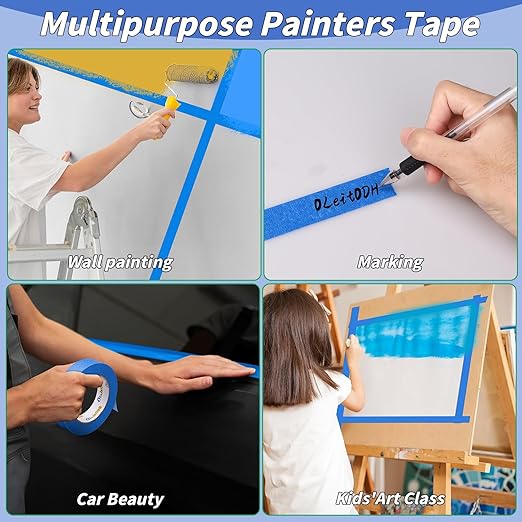 12 Rolls Blue Painters Tape Bulk 3 inch x 60 Yards, Total 720 Yd, Painters - Image 7