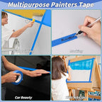 12 Rolls Blue Painters Tape Bulk 3 inch x 60 Yards, Total 720 Yd, Painters - Image 7
