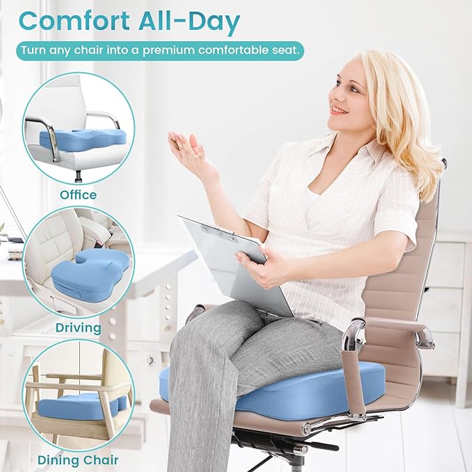 Office Chair Seat Cushion, Cooling Gel Enhanced Memory Foam Cushion - Image 6