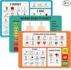 3 Pcs Communication Boards for Non Verbal Adults 11.81 x 8.27 Inches Colorful by Fuyoooo