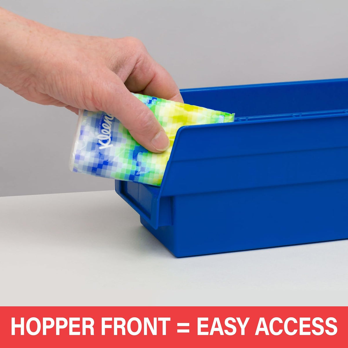 Akro-Mils 30120 Heavy Duty Plastic Shelf Bins, 12"x 4"x 4", Cl...