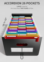 ABC life 26 Pockets Expanding File Folder, Letter A4 Accordion File Organizer - Image 2