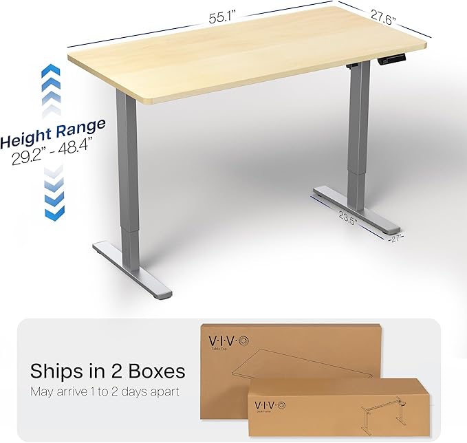VIVO Electric 55 x 28 in Standing Desk, Memory Height Adjustment, 1B Series - Image 3