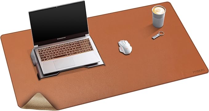 Mydours Cork & PU Leather Desk Mat, Dual-Sided Portable Desk Pad Blotter by Mydours