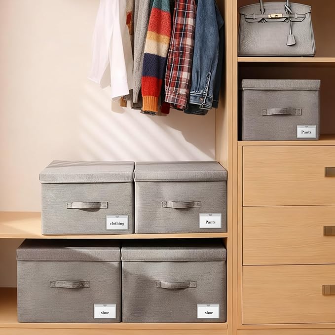 36 Pack 2" x 3" Index Card Holder Adhesive Plastic Label Holders Clear Tote Bag - Image 3