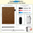 AGM Portable White Board Dry Erase Notebook, 8.4" x 6" Double Sided Folding - Image 4
