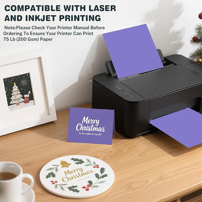 Cardstock 8.5 X 11, 40 Sheets, Dark purple Card Stock, 75lb/ 200gsm Copy Paper - Image 4