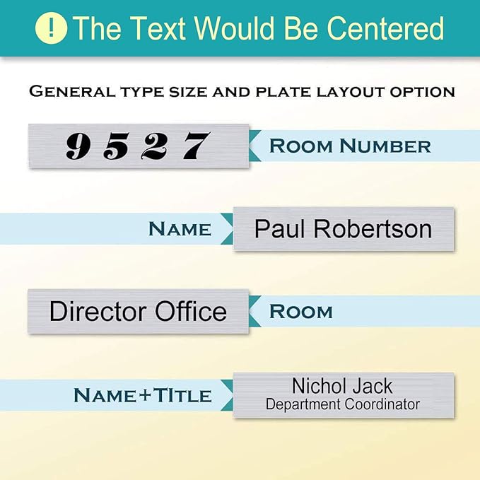 Personalized Office Name Plate 2"x 8" Customize Wall Door Sign NamePlate - Image 3