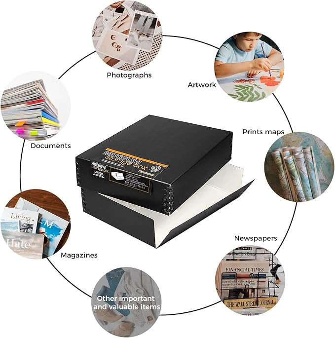 Lineco Museum Archival Storage Box, 9.75x12.75x3 in. Drop Front Design. - Image 6
