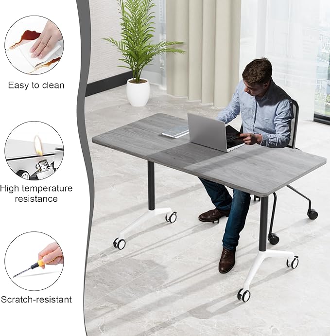 Conference Table, 55.1''Folding Conference Room Table - Image 5