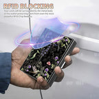 BWEGRHE Slim Credit Card Holder, Wild Flower Hummingbird RFID Blocking Metal - Image 3