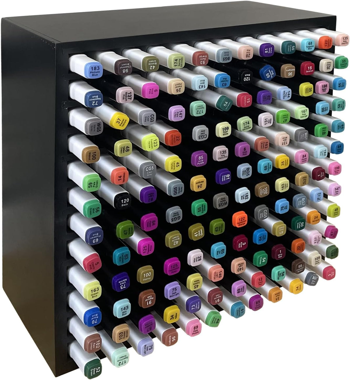 minboo bamboo marker organizer wooden art supply storage, main product view