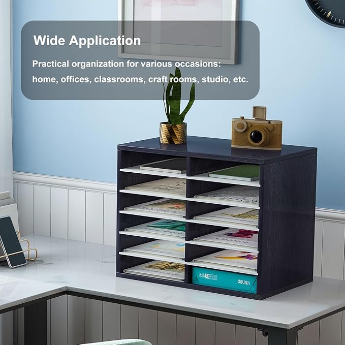 PAG Countertop Mail Sorter Organizer, Wooden Literature Organizer, Student - Image 5