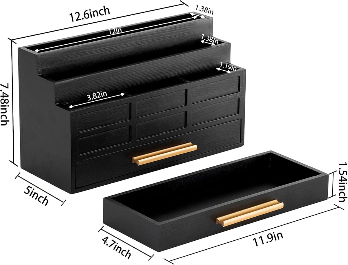 Desk Organizer with Drawer, Countertop Bill Mail Organizer and File Storage