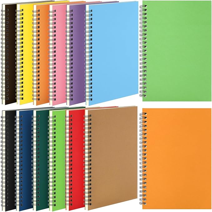 Leelosp 12 Pack B5 Spiral Notebook 10.2 x 7.3 Inch Lined College Ruled Spiral by Leelosp