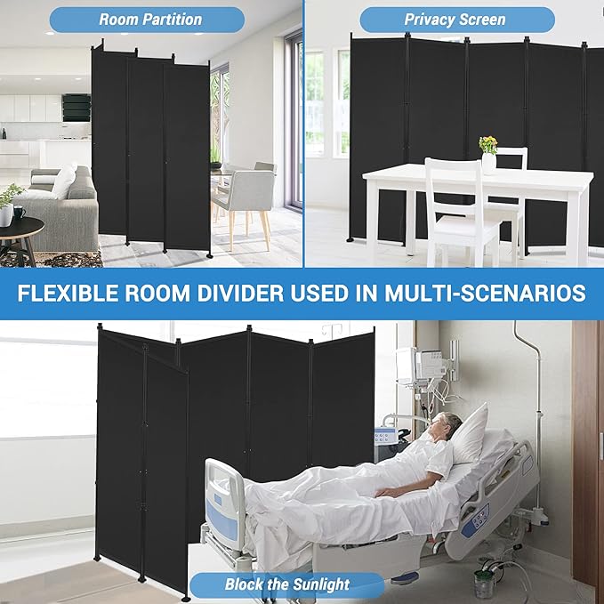MAYOLIAH 6 Panel Room Dividers Folding Privacy Screen, 10ft Wide 6ft Tall - Image 5