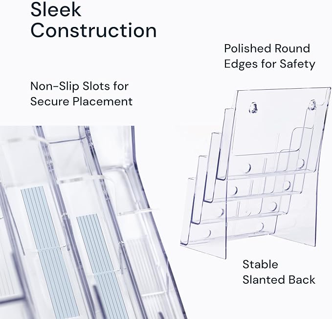 SimplyImagine Acrylic Brochure Holder, 4 Tier Clear Literature - Image 6