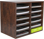 PAG Countertop Mail Sorter Organizer, Wooden Literature Organizer, Student by PAG