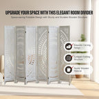 ALeesing 6 Panel Wood Room Divider Fully Assembled, Decorative Room Dividers - Image 5