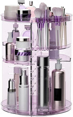 Rotating Makeup Organizer for Vanity, DIY Adjustable Tray Spinning Skincare by Jiavarry