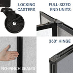 Versare Room Divider 360 Portable Wall Partition | Folding Panels | Large - Image 3